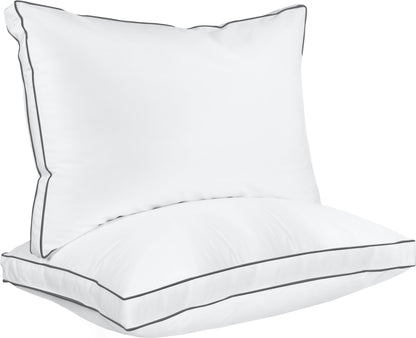 Utopia Bedding Bed Pillows for Sleeping Queen Size (White), Set of 2, Cooling Hotel Quality, Gusseted Pillow for Back, Stomach or Side Sleepers