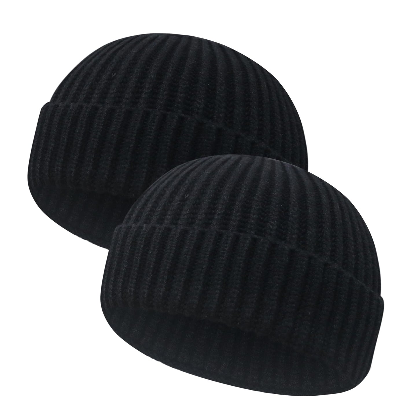 Wool Fisherman Beanies for Men Women Short Cuff Knit Beanie Winter Warm Hats Trawler Hat Stylish Watch Cap