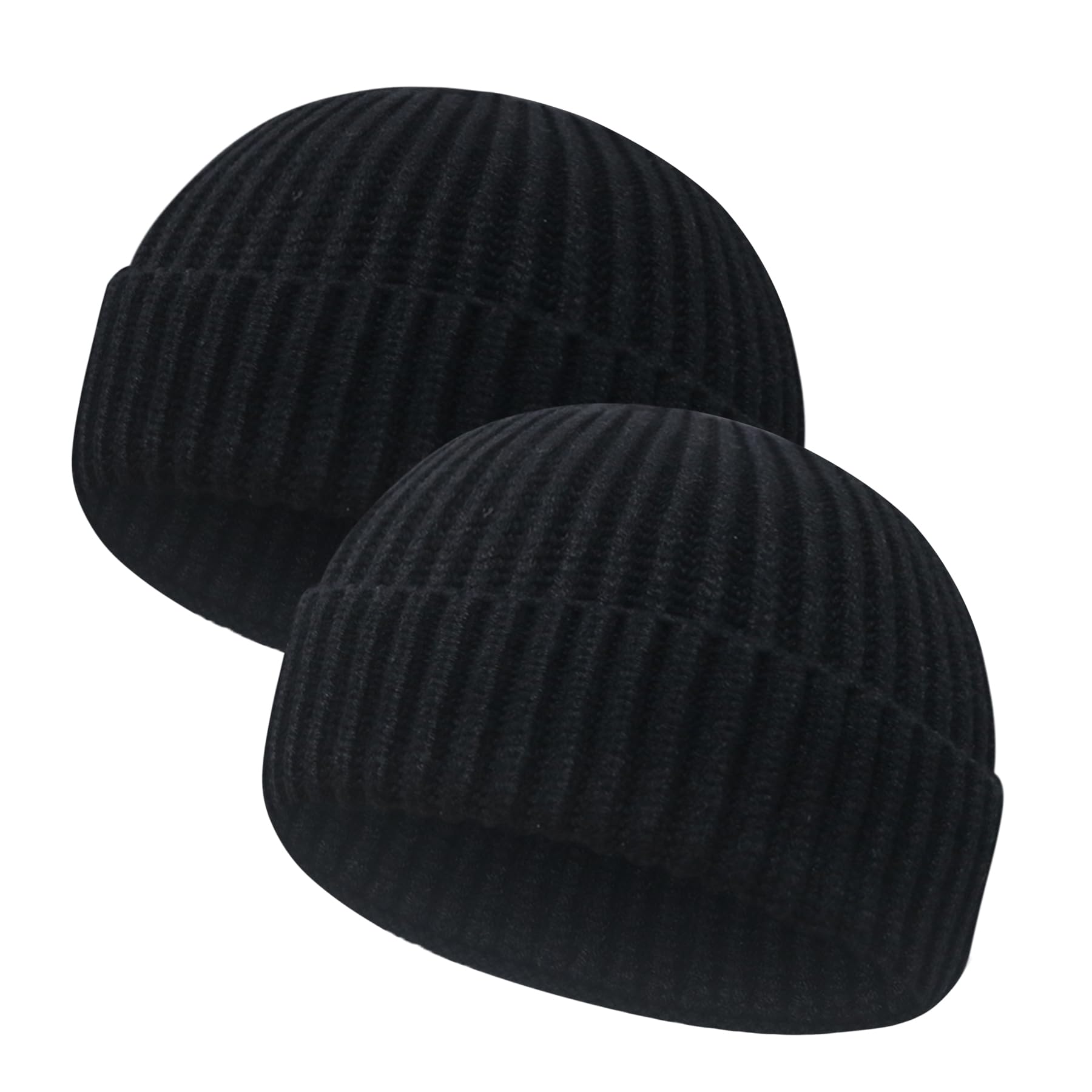 Wool Fisherman Beanies for Men Women Short Cuff Knit Beanie Winter Warm Hats Trawler Hat Stylish Watch Cap