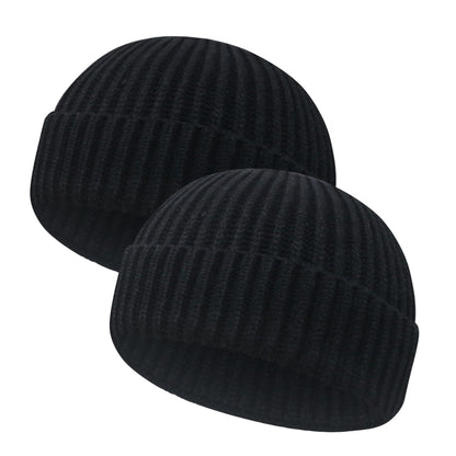 Wool Fisherman Beanies for Men Women Short Cuff Knit Beanie Winter Warm Hats Trawler Hat Stylish Watch Cap
