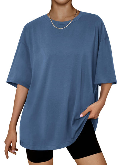 Trendy Queen Womens Oversized Summer T Shirts Plus Size Batwing Cute Casual Tops Short Sleeves Fashion Workout Clothes