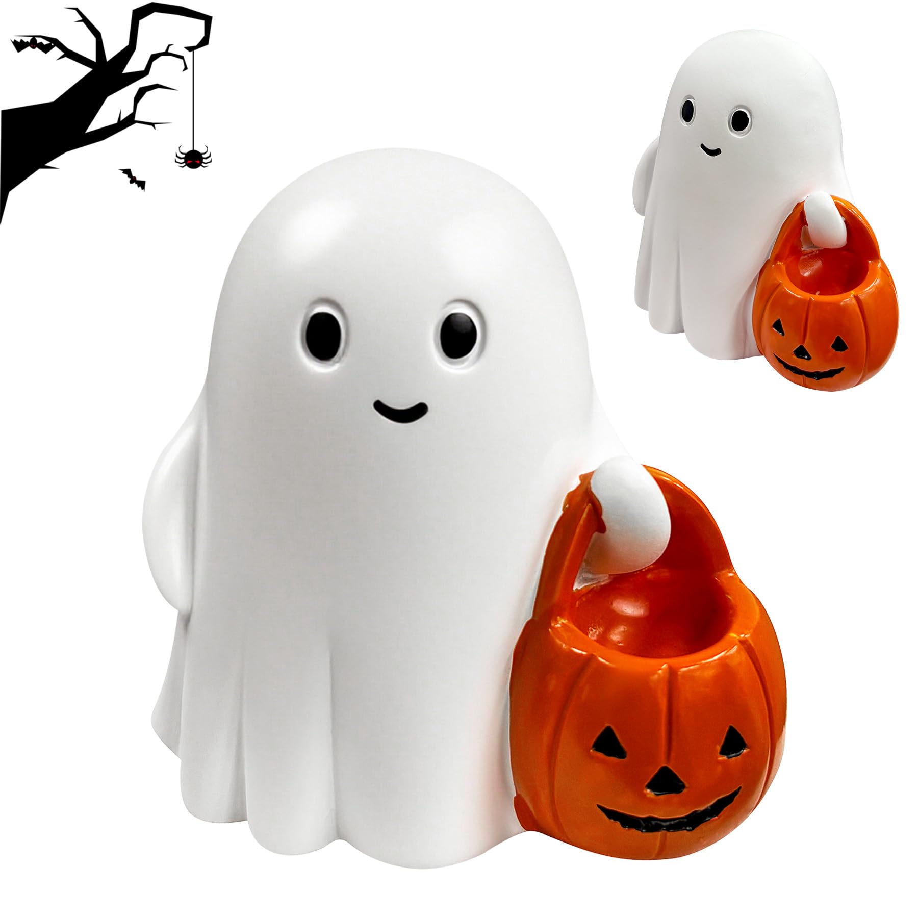 Halloween Ghost Figurine-Spooky & Cute Ghost Statue for Home, Desk, Party Decor | FunnyGhost Halloween Decor Indoor