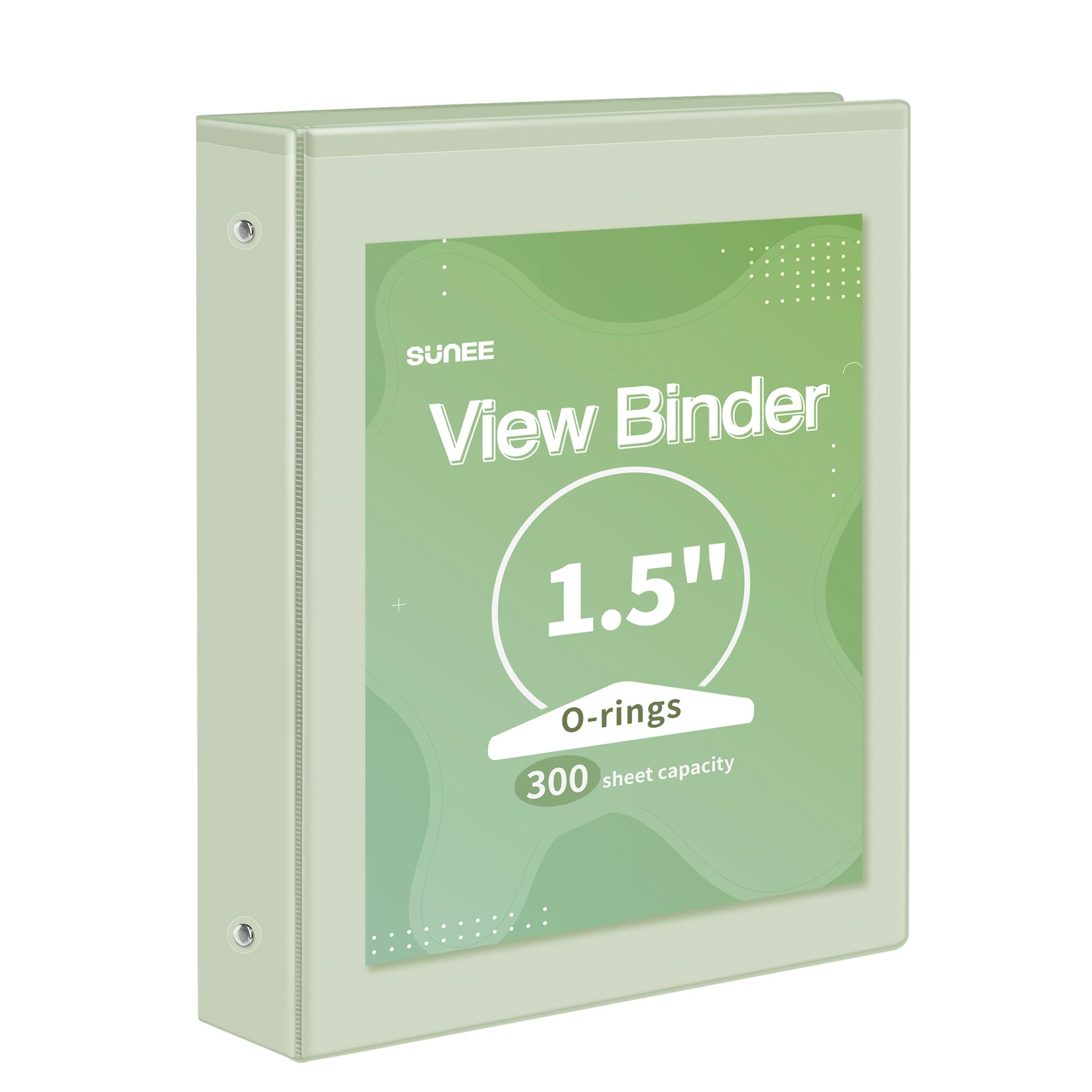 SUNEE 3 Ring Binder 1 Inch 1 Pack, Clear View Binder Three Ring PVC-Free (Fit 8.5x11 Inches) for School or Office Supplies, White