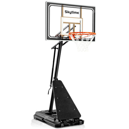 Skytime Basketball Hoop Outdoor,Adjustable Portable Basketbal Goal System with 5.3-10ft Height Stepless Regulation