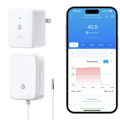 GoveeLife WiFi Refrigerator Thermometer with Alarm, Wireless Digital Freezer Temperature Gauge with App Control, 2 Years Free Data Export, for Home Kitchen Fridge Hot Tub 2 Pack