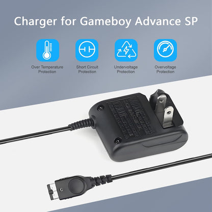 Gameboy Advance SP Charger - AC Wall Adapter & USB Charging Cable Compatible with Nintendo DS/GBA SP Systems, Portable Travel Power Cord for Gaming Accessories