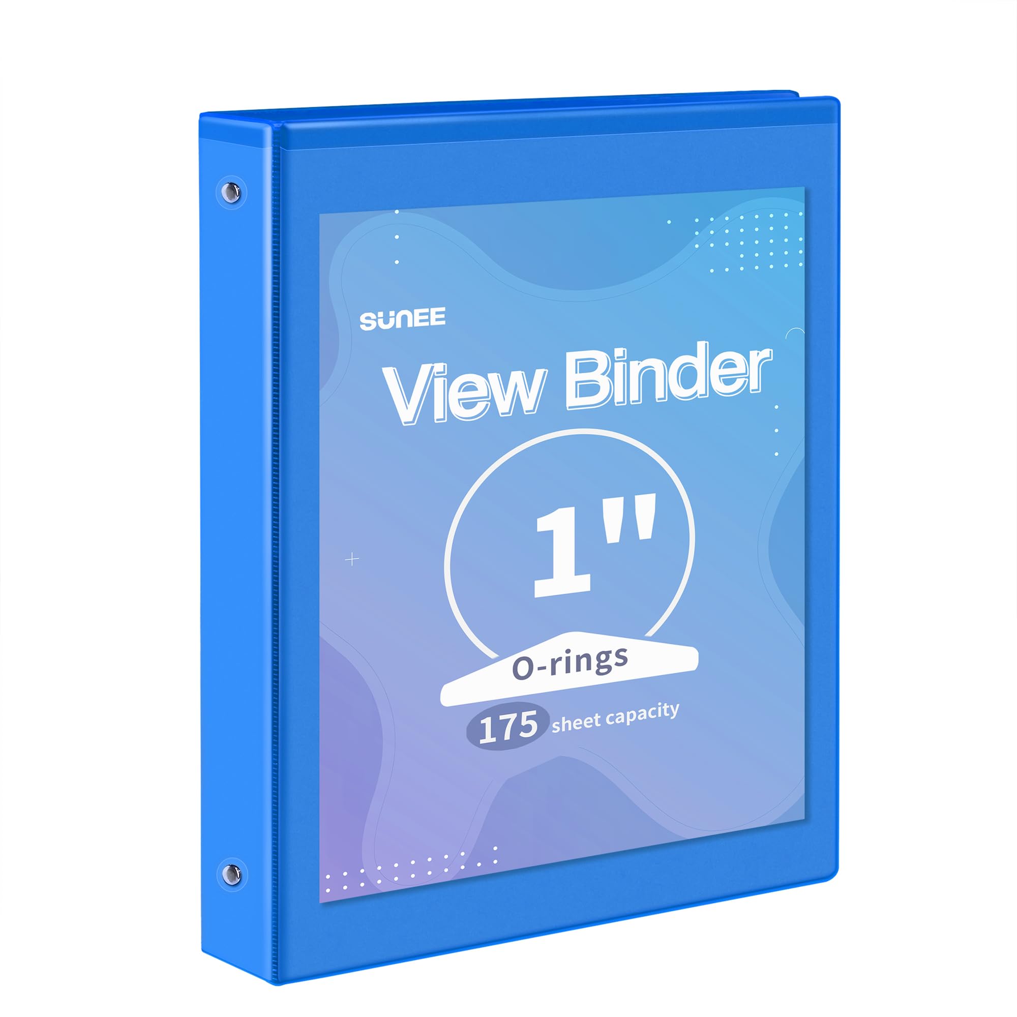SUNEE 3 Ring Binder 1 Inch 1 Pack, Clear View Binder Three Ring PVC-Free (Fit 8.5x11 Inches) for School or Office Supplies, White
