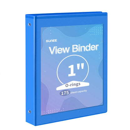 SUNEE 3 Ring Binder 1 Inch 1 Pack, Clear View Binder Three Ring PVC-Free (Fit 8.5x11 Inches) for School or Office Supplies, White