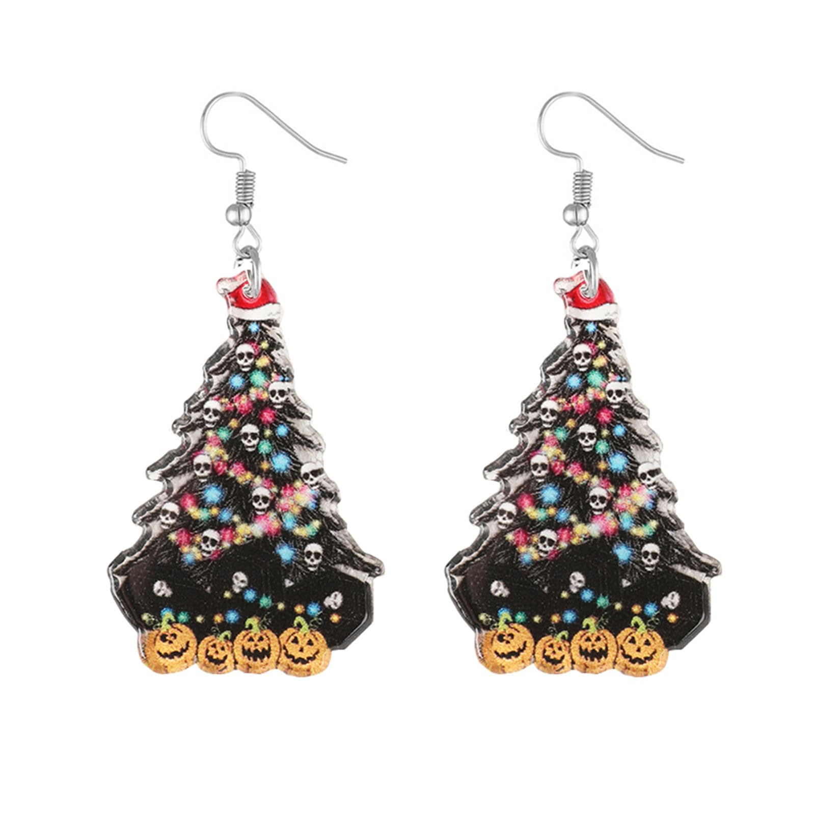 Christmas Earrings For Women Cute Colorful Acrylic Christmas Santa Claus HO HO HO Tree Gingerbread Man Dangle Drop Holiday Earrings Decoration Christmas Jewelry Gifts