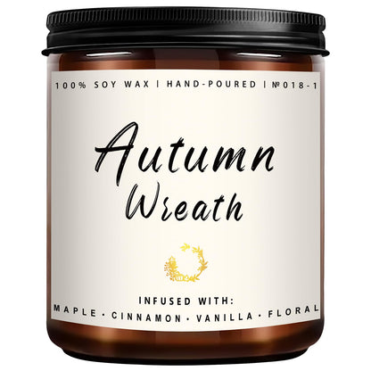 Auelife Spiced Vanilla Apple Scented Candle – 22oz Large 3-Wick Soy Candle, Cozy Fall & Autumn Candles for Home, Holiday Gift for Women & Men