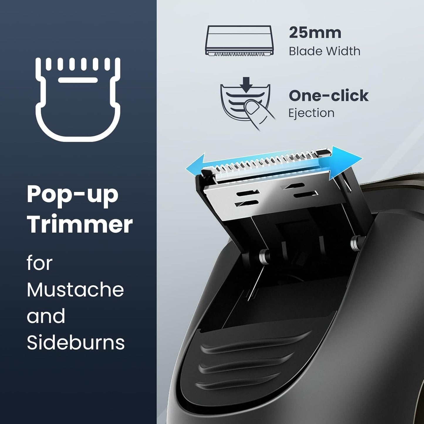 Electric Razor for Men Cordless: Wet/Dry Rotary Shaver Waterproof - USB Fast Charging & Sensitive Skin Care - Pop up Trimmer & Precision Blades Pro Black