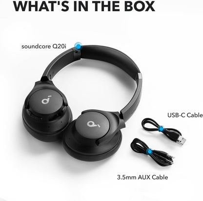 Soundcore by Anker Q20i Hybrid Active Noise Cancelling Headphones, Wireless Over-Ear Bluetooth, 40H Long ANC Playtime, Hi-Res Audio, Big Bass, Customize via an App, Transparency Mode (Pink)