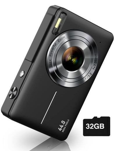 Digital Camera, FHD 1080P Camera, Digital Point and Shoot Camera with 16X Zoom Anti Shake, Compact Small Camera for Boys Girls Kids