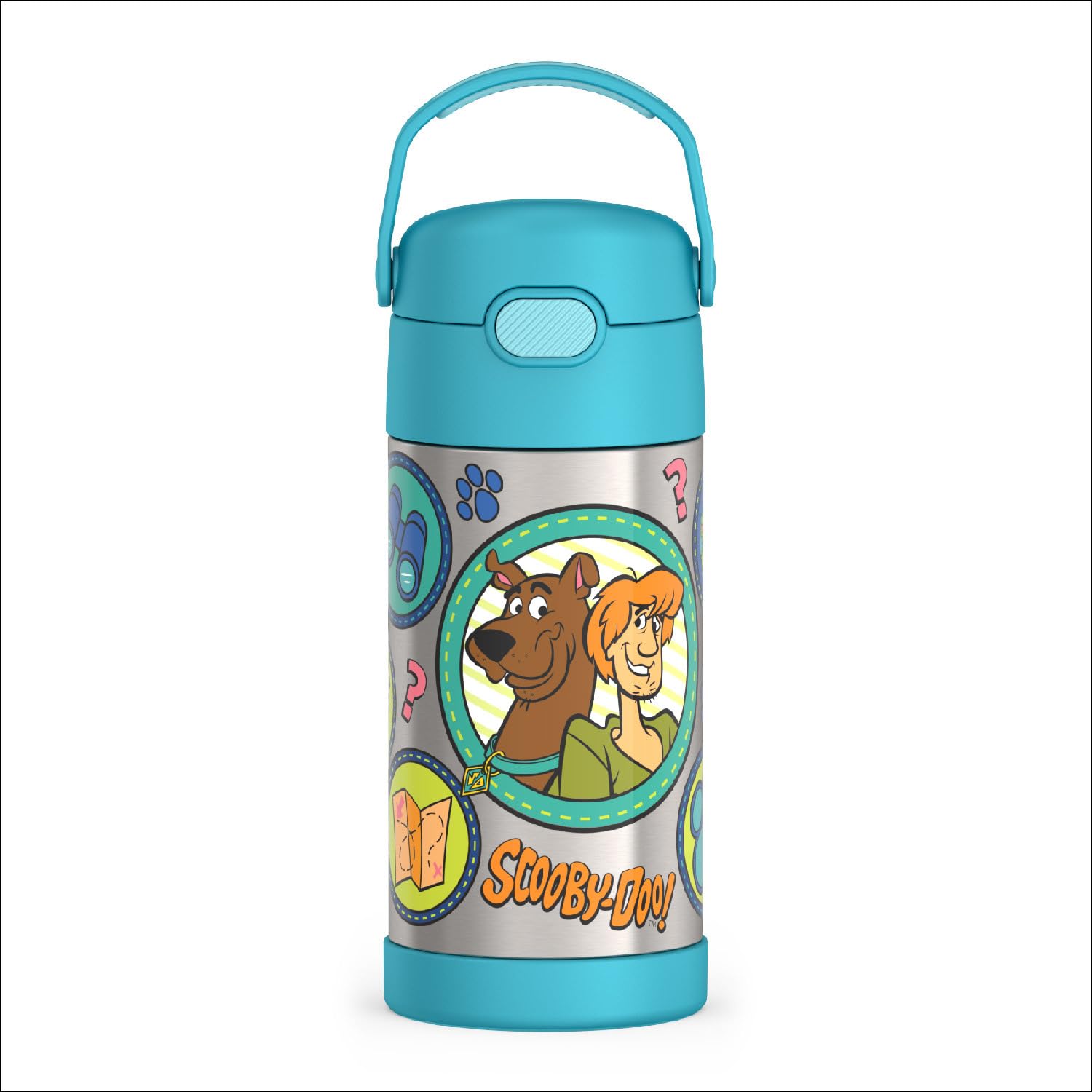 THERMOS FUNTAINER Water Bottle with Straw - 12 Ounce - Kids Stainless Steel Vacuum Insulated Water Bottle with Lid, Minecraft