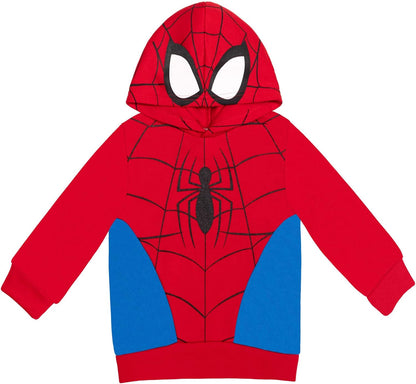 Marvel Avengers Spiderman Boys Fleece Cosplay Pullover Hoodie Toddler to Big Kid