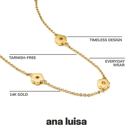 Ana Luisa Jewelry Gold Plated Chain Necklaces for Women - Assorted 14K Gold Plated Styles, Hypoallergenic Jewelry - Dainty Layering Trendy Styles with Herringbone & Paperclip Designs - Gifts for Women