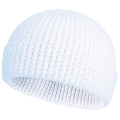 ROYBENS Swag Wool Knit Cuff Short Fisherman Beanie for Men Women, Winter Warm Hats