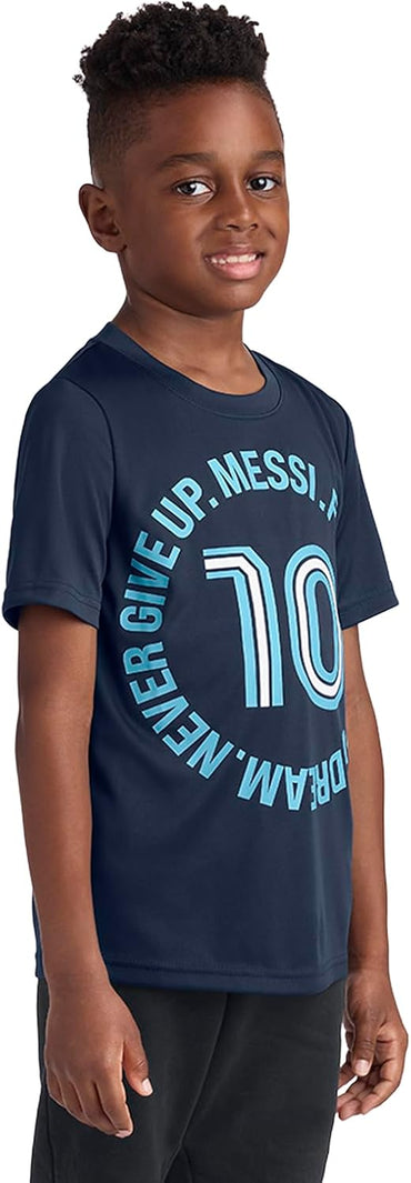 Boys' Lifestyle Short Sleeve Top, Loose-fit Shirt with Logo, Comfortable