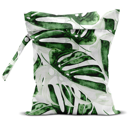 Wet Bag, Wet Dry Bag, Wet Bag for Swimsuit, Travel, Beach, Pool, Diapers, Dirty Yoga Gym Clothes, Makeup Bag, Waterproof Tropical Palm Leaves Decor Jungle Palm Leaf Favors