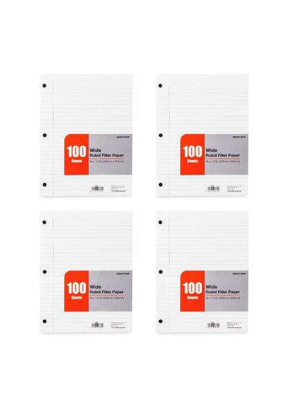 Mintra Office Filler Paper (College Ruled, 600 Sheets (6pks of 100))