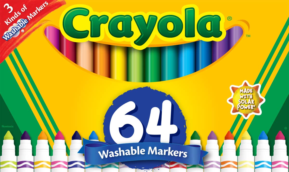 Crayola Ultra Clean Washable Markers for School (40ct), Essential Back to School Supplies for Kids, Coloring Book Marker Set, Teacher Classroom Supplies