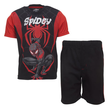Marvel Avengers Captain America Iron Man Venom Hulk Cosplay Athletic T-Shirt and Shorts Outfit Set Toddler to Little Kid