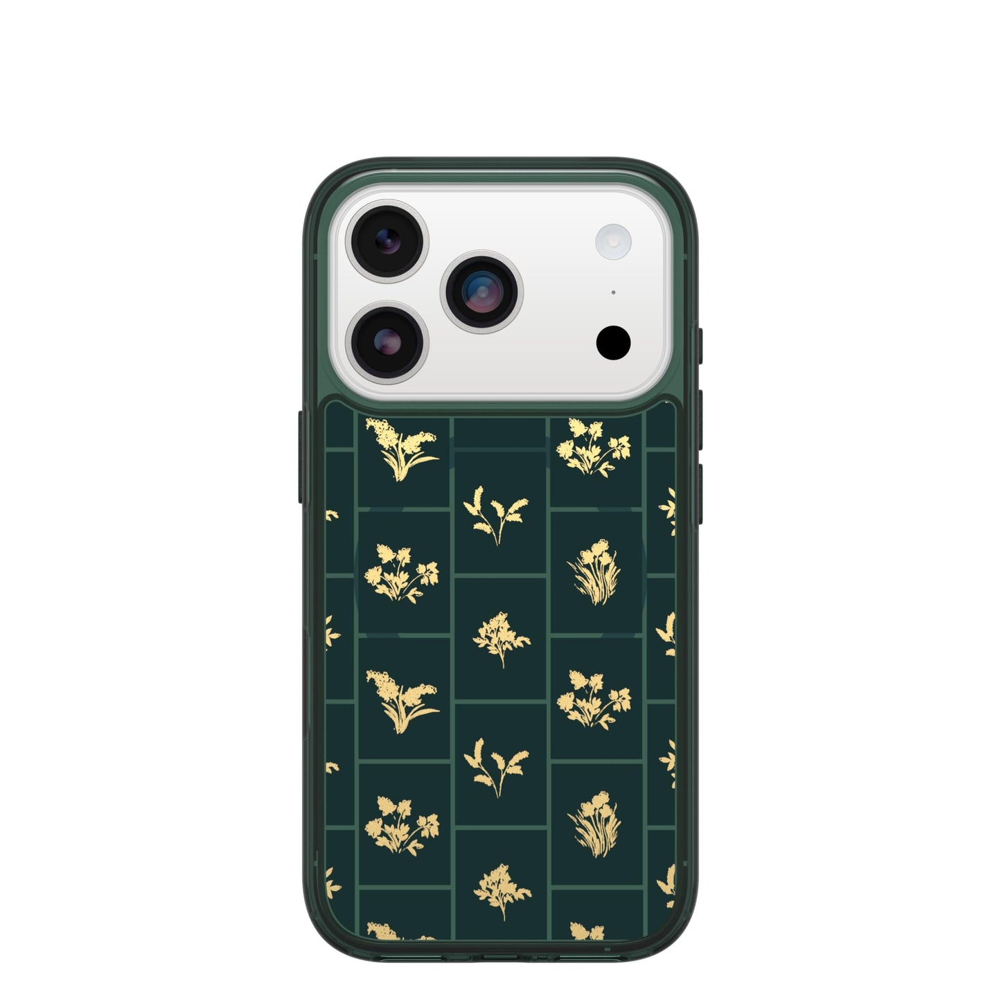 OtterBox iPhone 17 Symmetry Series Clear Case - Golden Bloom - Green