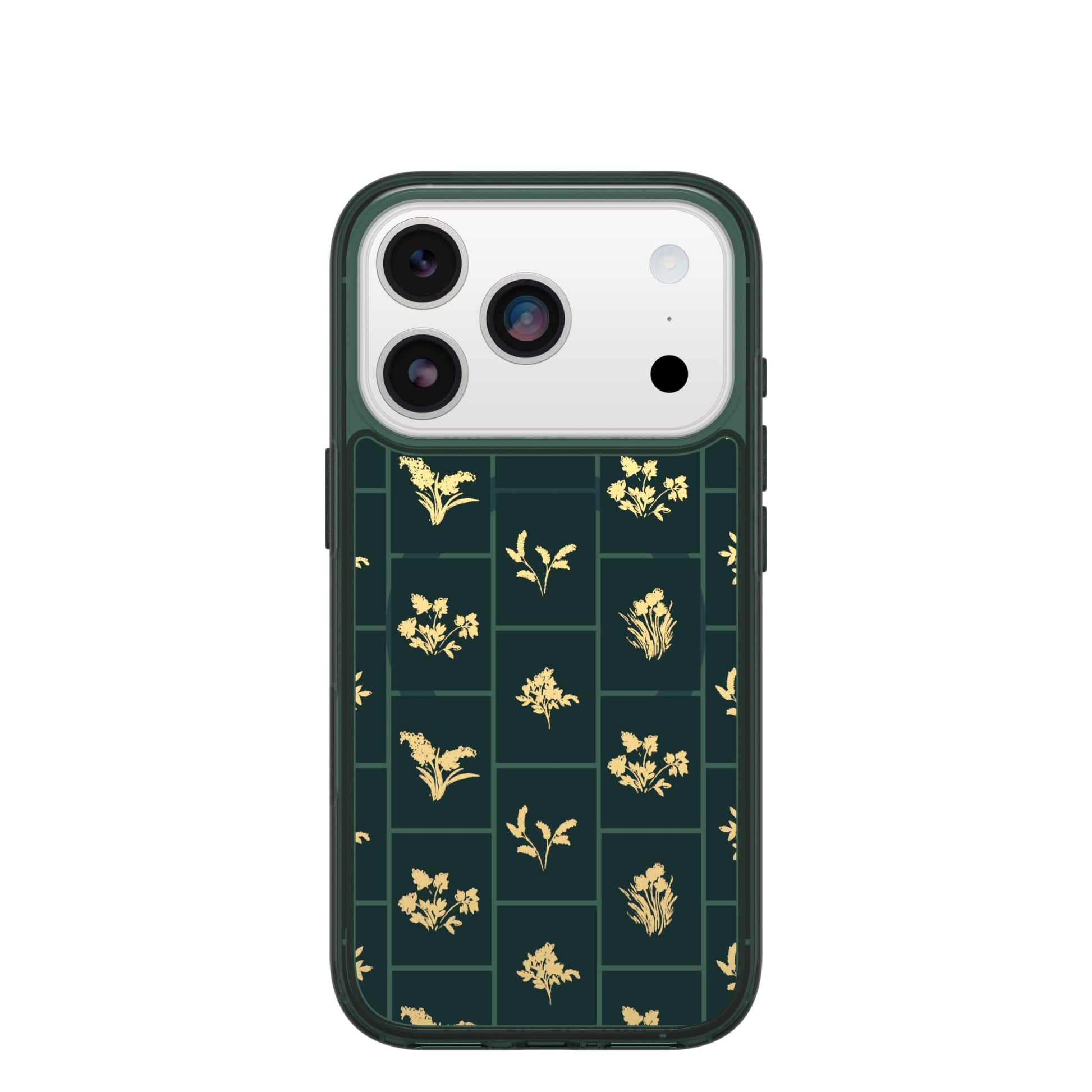 OtterBox iPhone 17 Symmetry Series Clear Case - Golden Bloom - Green