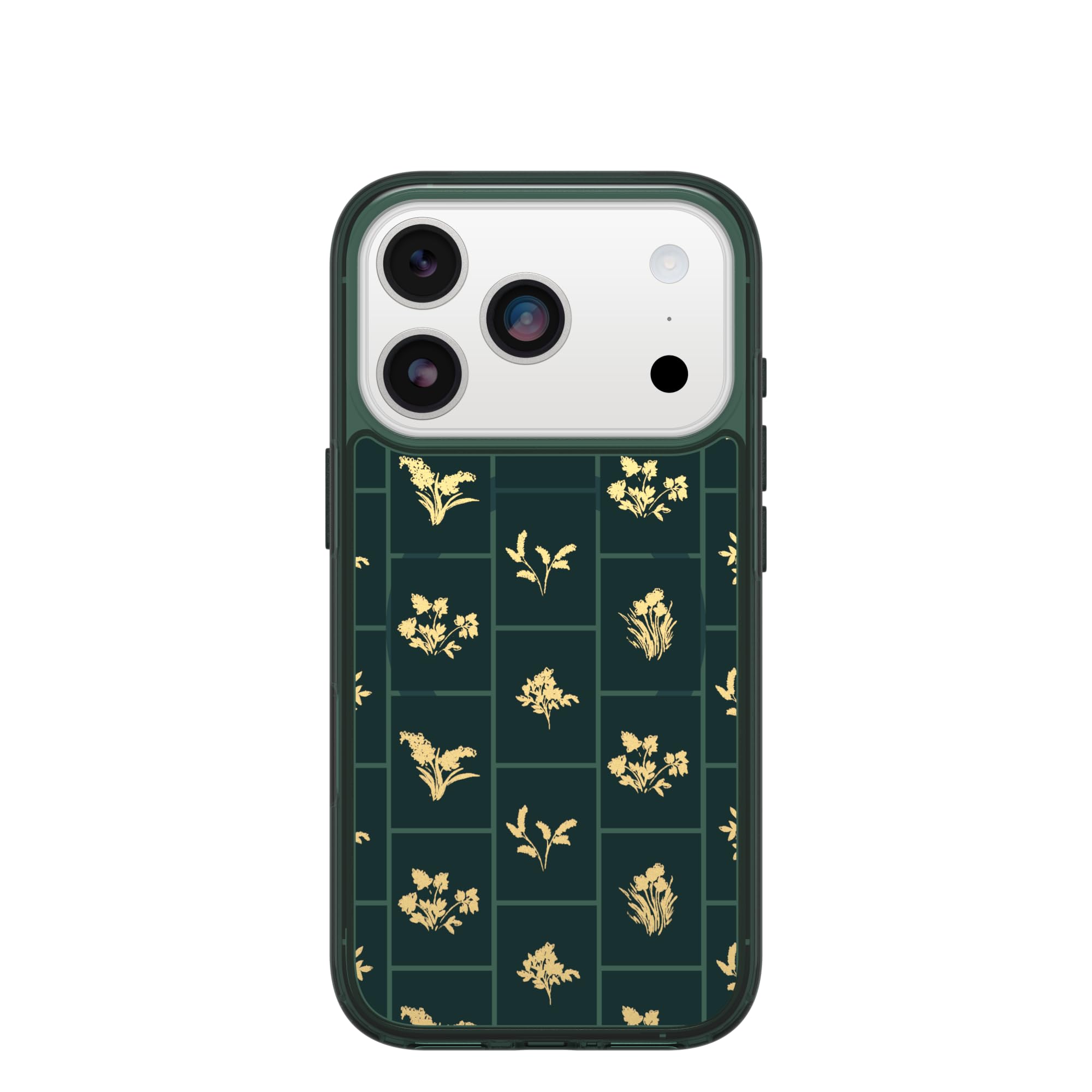 OtterBox iPhone 17 Symmetry Series Clear Case - Golden Bloom - Green