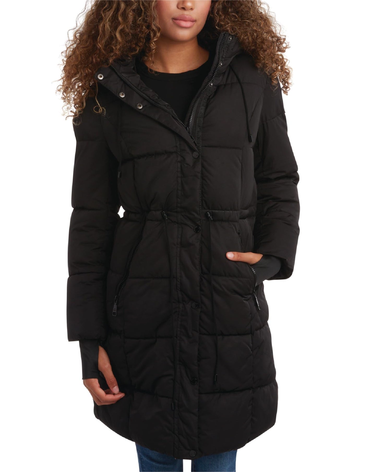 Steve Madden Womens Winter Coat - Insulated Long Hooded Quilted Parka Puffer Jacket - Warm Winter Jacket for Women