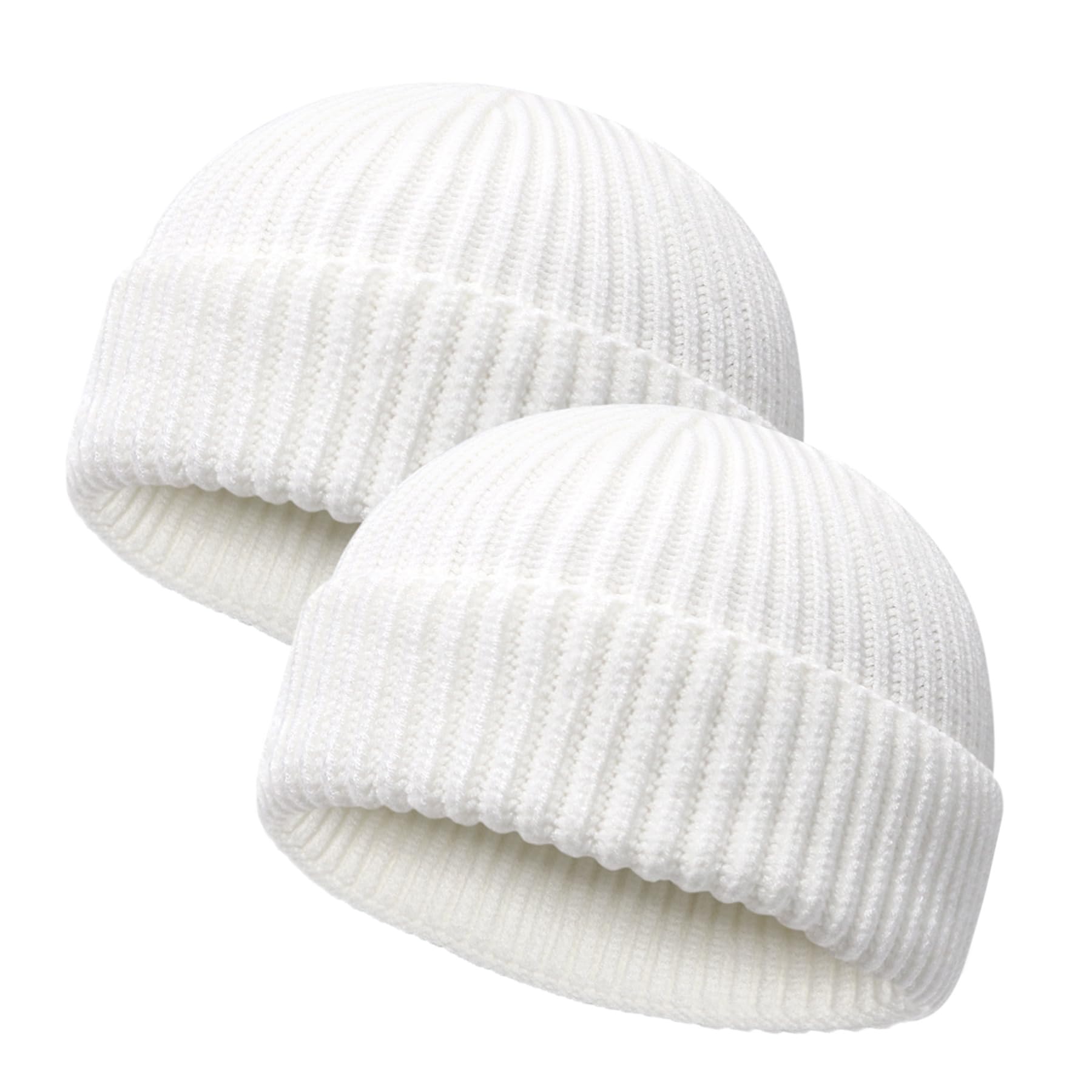 Wool Fisherman Beanies for Men Women Short Cuff Knit Beanie Winter Warm Hats Trawler Hat Stylish Watch Cap