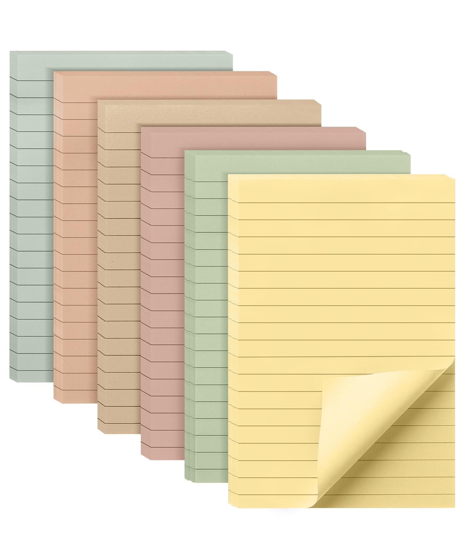 Mr. Pen- Lined Sticky Notes 3x3, 6 Pads, 45 Sheet/Pads, Pastel Colors, Sticky Notes with Lines