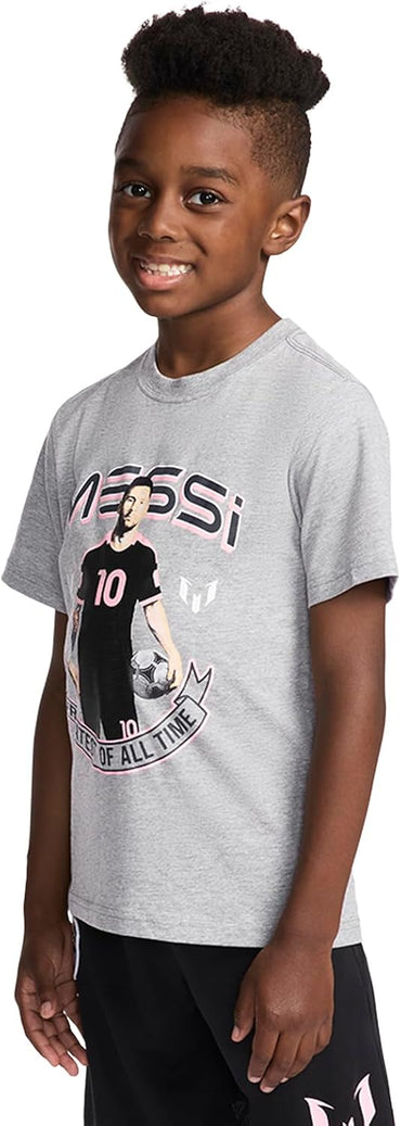 Boys' Lifestyle Short Sleeve T-Shirt, Slim-fit Graphic Tee, Cotton Blend Fabric