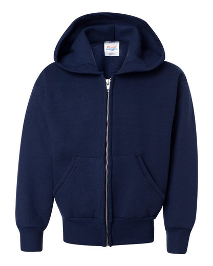 Hanes Boys' EcoSmart Full Zip Hooded Jacket, Navy, Large