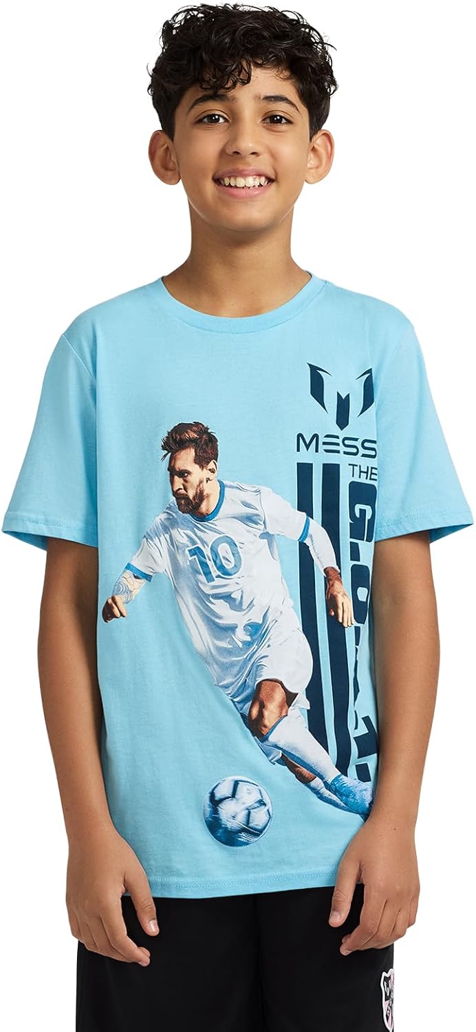 Boys' Lifestyle Short Sleeve T-Shirt, Slim-fit Graphic Tee, Cotton Blend Fabric