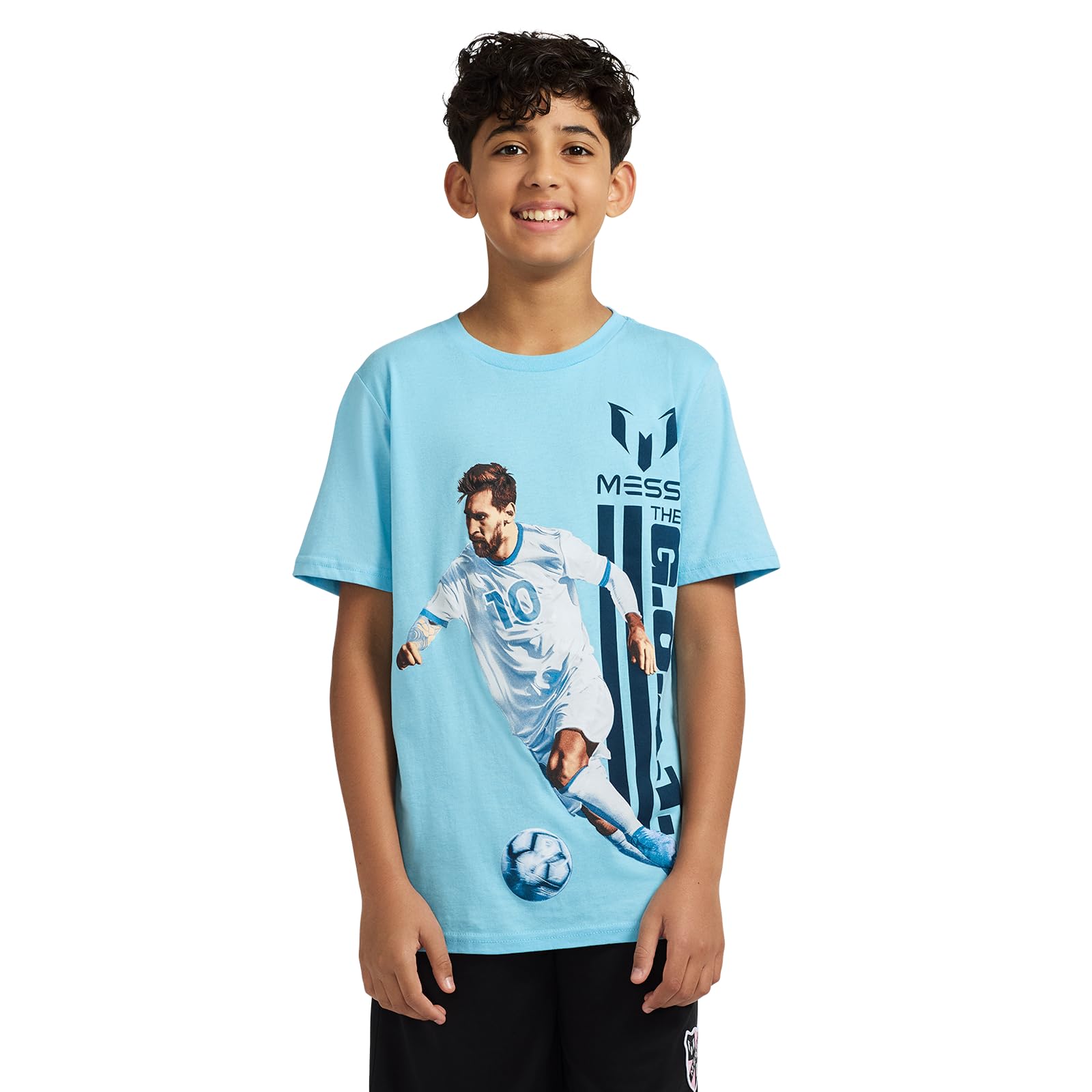 Boys' Lifestyle Short Sleeve T-Shirt, Slim-fit Graphic Tee, Cotton Blend Fabric