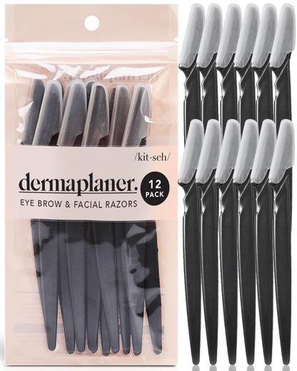 Kitsch Dermaplaning Tool - Face Razors for Women and Men, Eyebrow Trimmer and Face Shaver, Facial Hair Removal, Facial Razors for Women and Men, Dermaplane Razor - 12pc, Coral