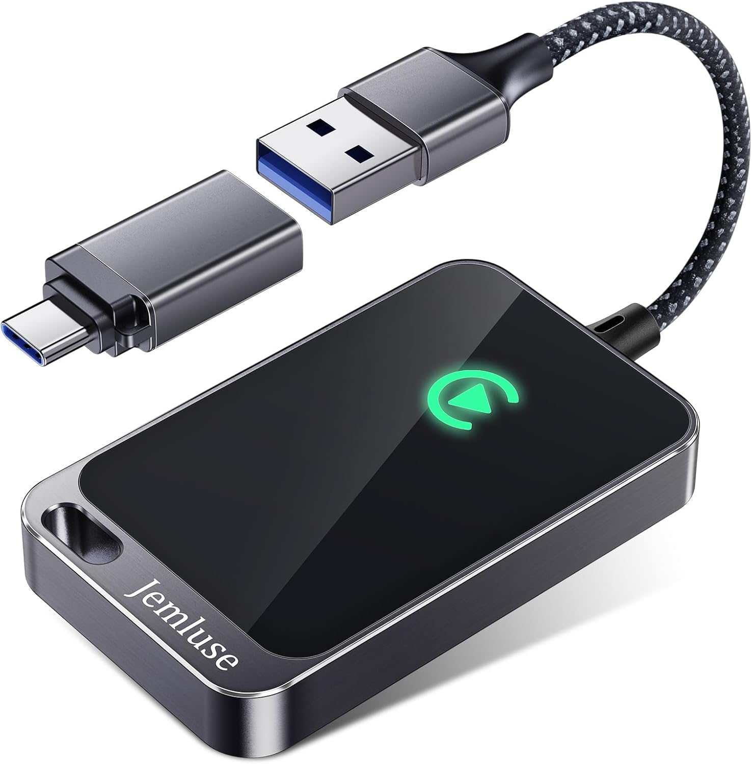 Jemluse Wireless CarPlay Adapter for Apple iPhone - Multi-User Seamless Connection for Convert Wired to Wireless Car Play Adapter - No Latency from iOS 10+ to Screen w/USB C (Gray)