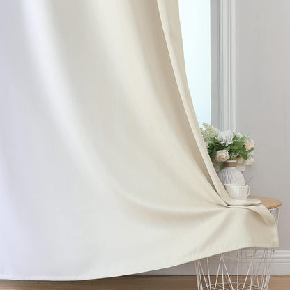 Estelar Textiler Beige and Greyish White Blackout Curtains for Living Room, Full Room Darkening Gradient Drapes for Bedroom, Thermal Insulated Ombre Grommet Curtains for Dining Room,52Wx84L,2 Panels