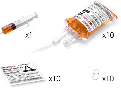 Blood Bags for Drinks, WYNK Live Blood of Theme Parties 350ML x 10 IV Bags with Syringe Halloween Party Cups for Halloween Zombie Party Christmas Carnival Theme Parties Children Funny Decoration