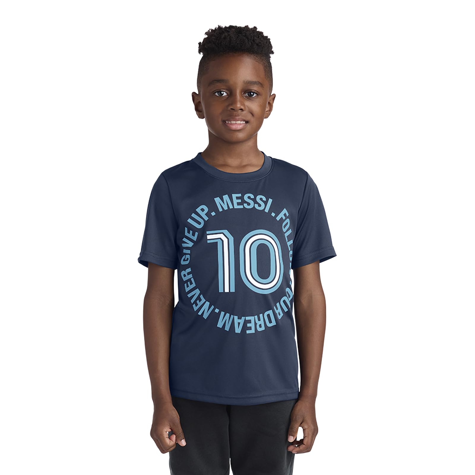 Boys' Lifestyle Short Sleeve Top, Loose-fit Shirt with Logo, Comfortable