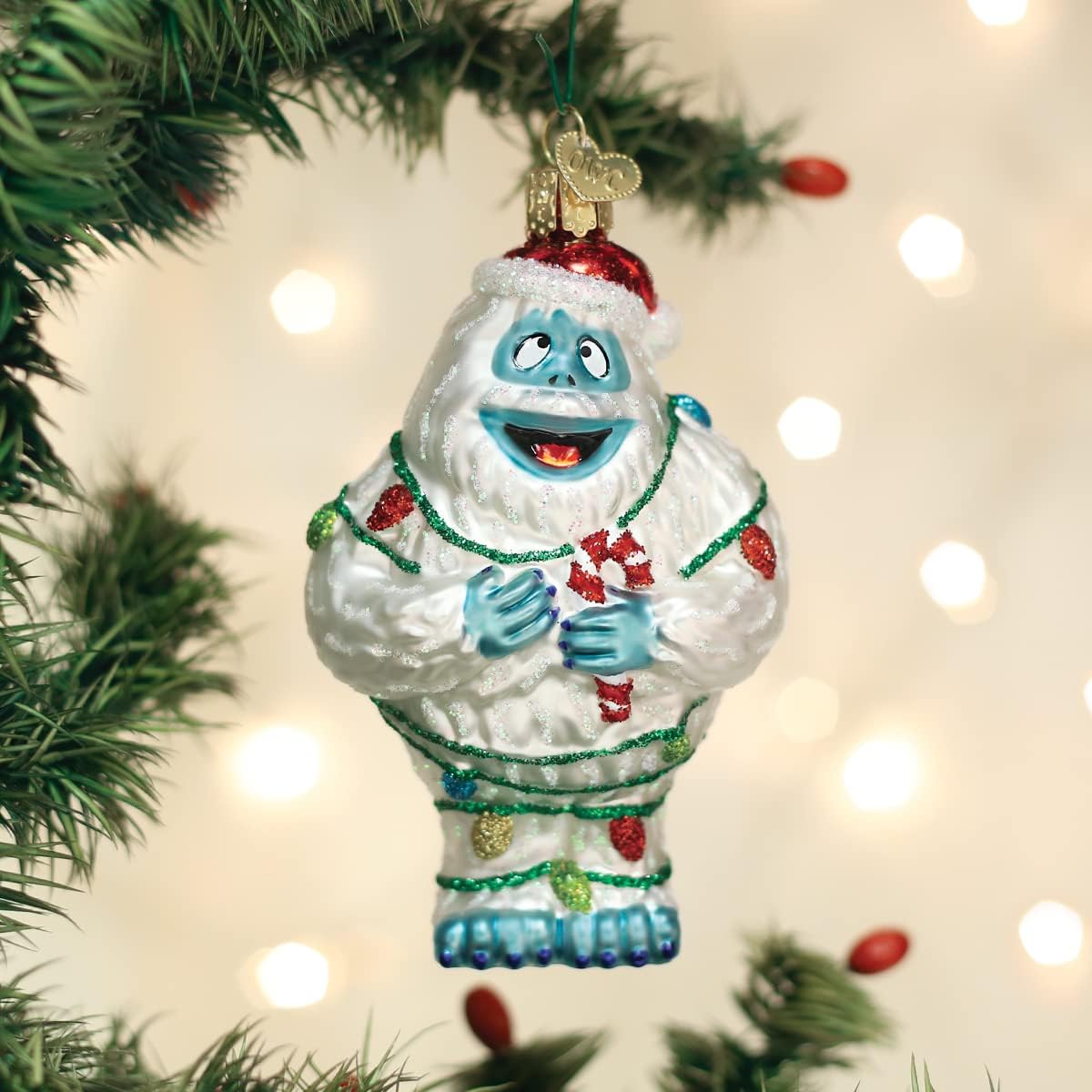Old World Christmas Bumble (Rudolph The Red-Nosed Reindeer) Glass Blown Ornament for Christmas Tree, Handcrafted Holiday Decoration, Rudolph Collection