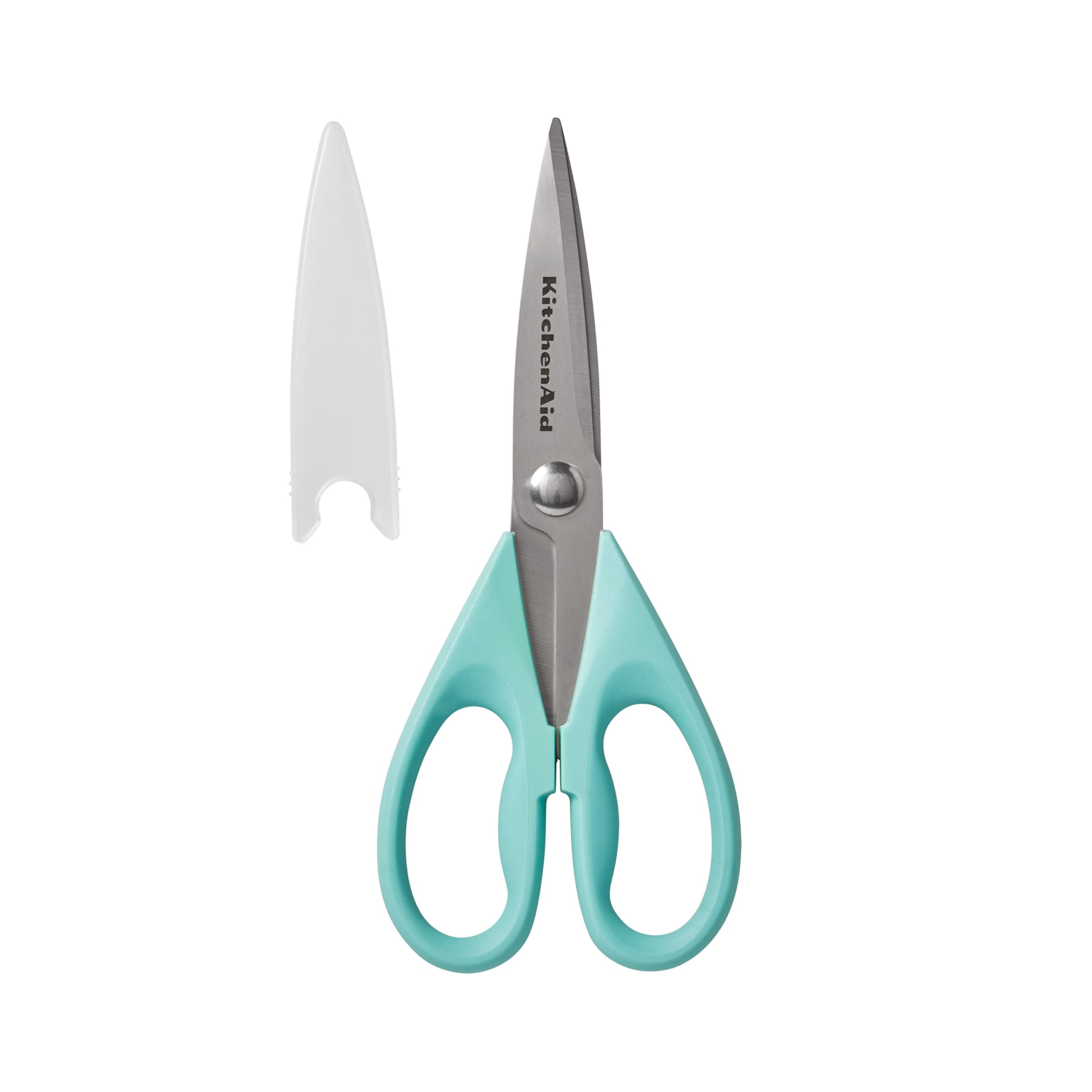 KitchenAid All Purpose Kitchen Shears with Protective Sheath Durable Stainless Steel Scissors, Dishwasher Safe, Soft Grip Comfort Handle, 8.72 Inch, Black