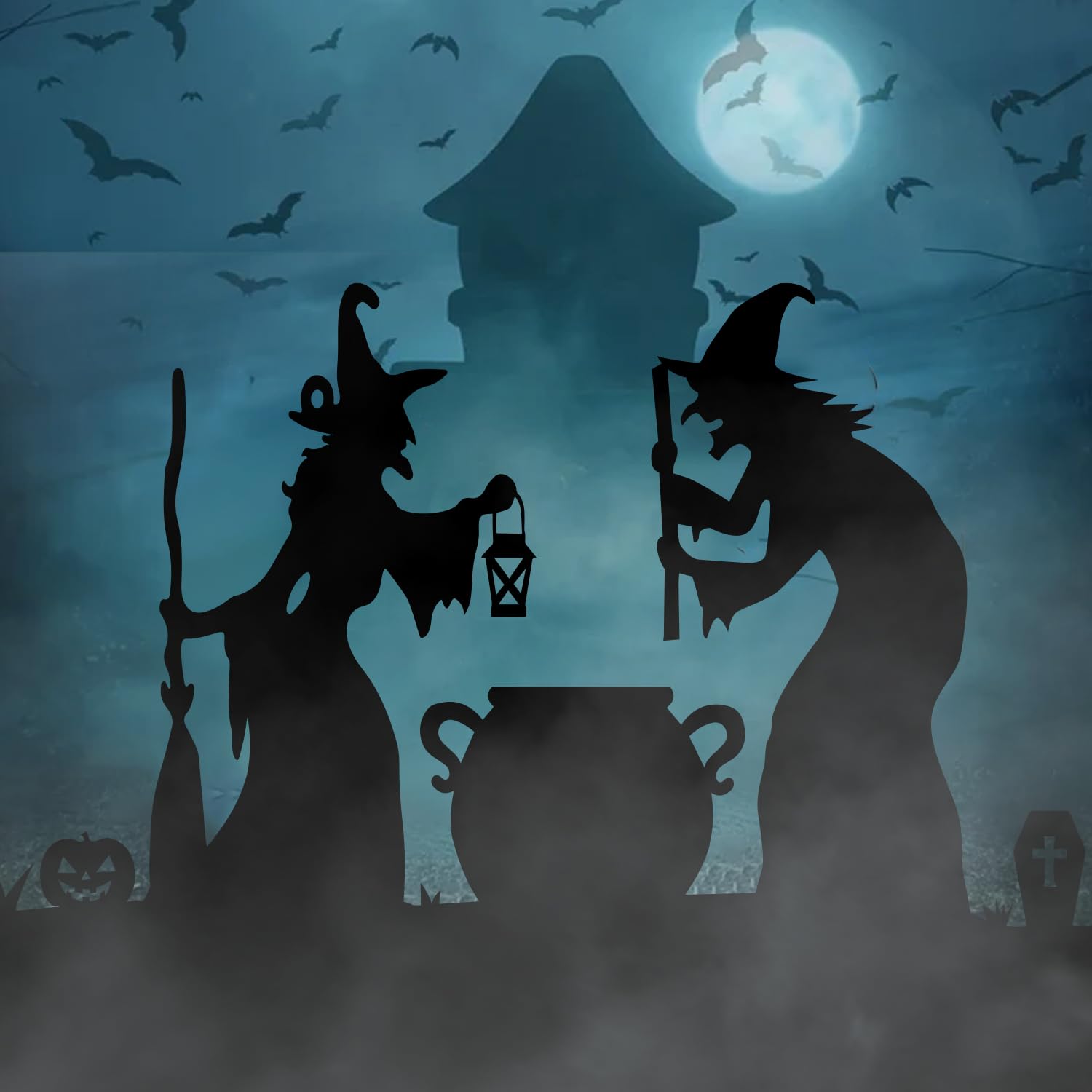 6 Pack Light Up Halloween Tombstones Decoration, 16.5"x11" Spooky Graveyard Decor for Outdoor Yard Parties, Waterproof Plastic Grave Markers with 12 Stakes for Cemetery Lawn Displays