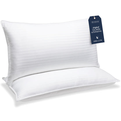 Beckham Hotel Collection Bed Pillows Standard/Queen Size Set of 2 - Original Down Alternative Pillow for Sleeping - Bedding for Back, Stomach or Side Sleepers