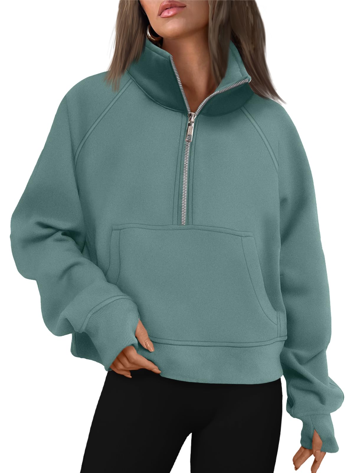 AUTOMET Womens Sweatshirts Half Zip Cropped Pullover Fleece Quarter Zipper Hoodies 2025 Fall Fashion Outfits Clothes