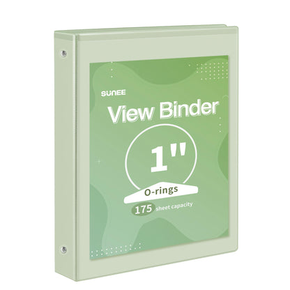 SUNEE 3 Ring Binder 1 Inch 1 Pack, Clear View Binder Three Ring PVC-Free (Fit 8.5x11 Inches) for School or Office Supplies, White