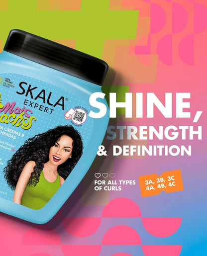 SKALA Mais Cachos for hair type 3ABC - 2 IN 1 Conditioning Treatment Cream & Cream To Comb 35.2oz, BLUE