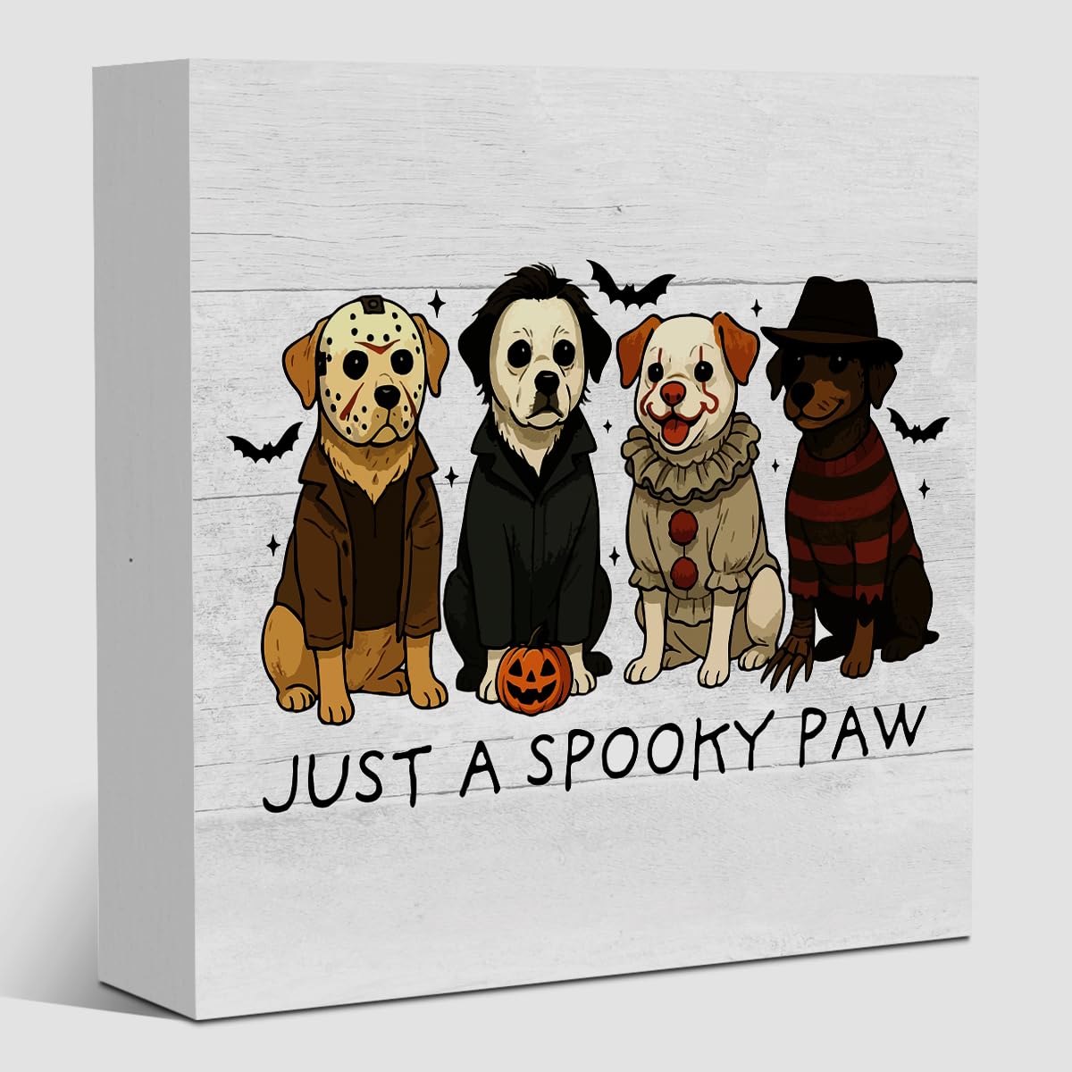 Cute Halloween Decor, Happy Halloween Dog Decorations, Spooky Ghost Decor for Home Office, Spider Webs Scary Decorations 5 x 5 inches A11
