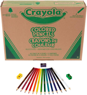 Crayola Colored Pencil Classpack (462ct), Bulk Colored Pencils, 14 Assorted Colors, School Supplies for Teachers, Ages 3+